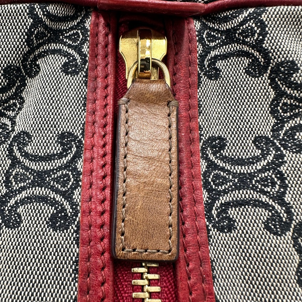 CELINE Handbag Mini Boston Bag Triomphe Canvas and Leather - Picture 10 of 14